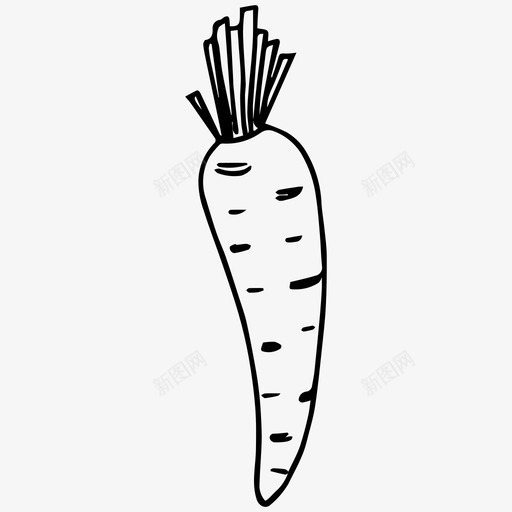 胡萝卜食物素描图标svg_新图网 https://ixintu.com 素描 胡萝卜 蔬菜 食物