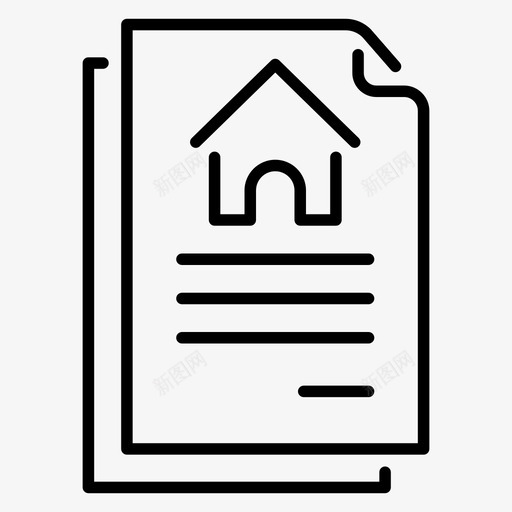 房屋贷款文件图标svg_新图网 https://ixintu.com 房屋 文件 贷款