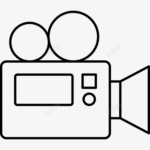 视频照相机胶片图标svg_新图网 https://ixintu.com 创意 图标 录音 流程 照相机 电影 线图 胶片 视频