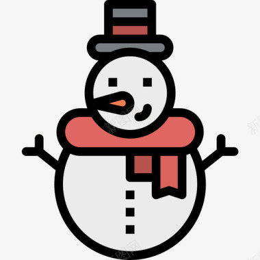 雪人圣诞195线性颜色图标图标