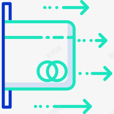 Atm支付8轮廓颜色图标图标