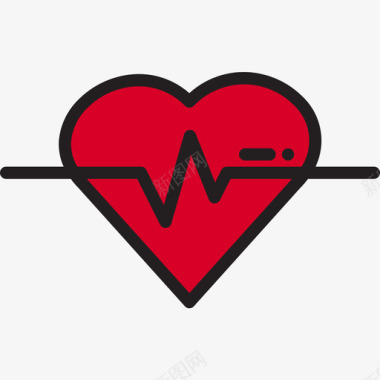 心率健康86线性颜色图标图标