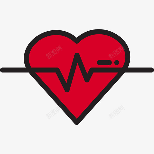 心率健康86线性颜色图标svg_新图网 https://ixintu.com 健康86 心率 线性颜色