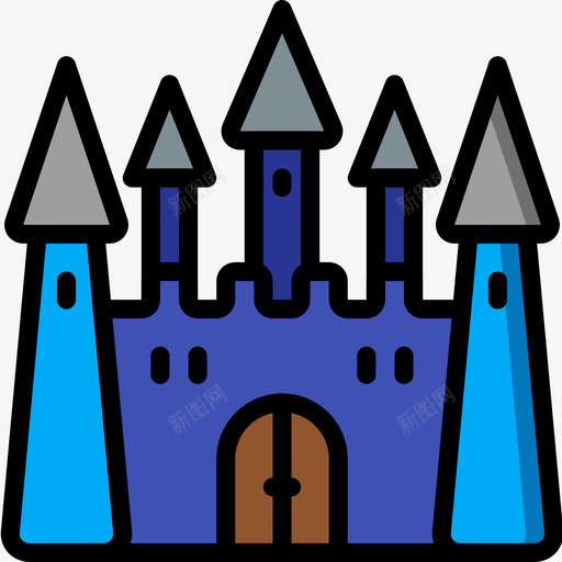 城堡公主5线性颜色图标svg_新图网 https://ixintu.com 公主 城堡 线性 颜色