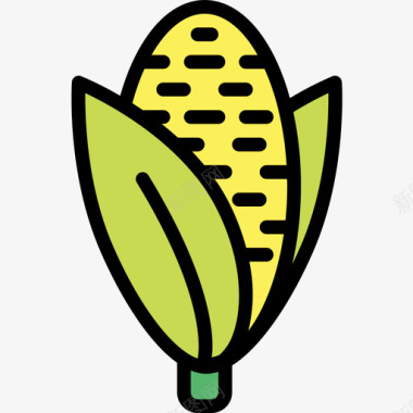 玉米农民4线性颜色图标图标