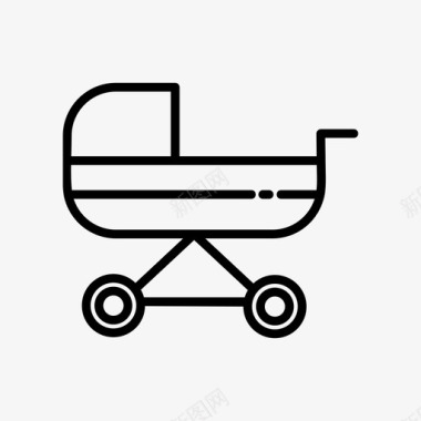 婴儿车儿童和婴儿运输工具图标图标