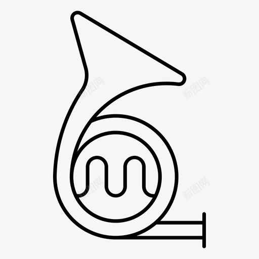 法国喇叭黄铜乐器图标svg_新图网 https://ixintu.com 乐器 喇叭 法国 音乐 黄铜