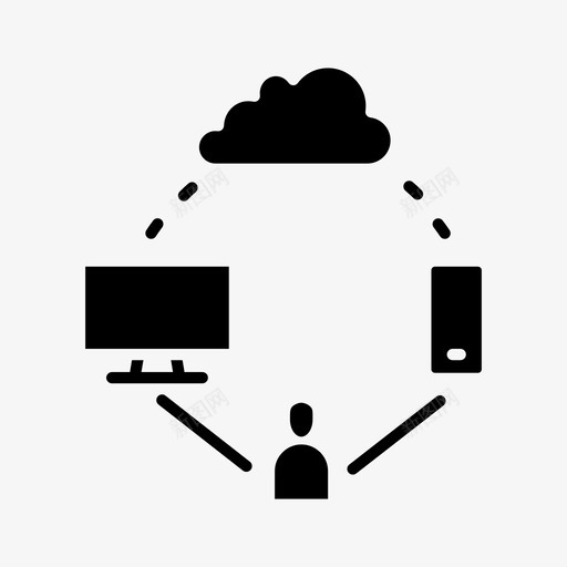 云系统数据网络图标svg_新图网 https://ixintu.com 云数据 云系统 数据 服务器 网络