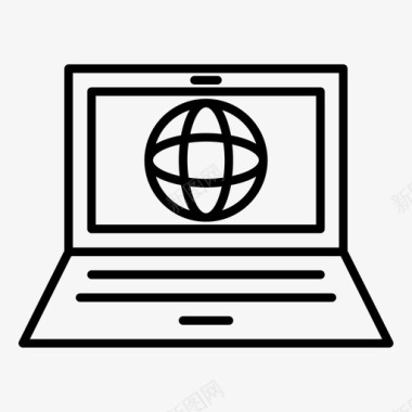 世界笔记本电脑连接互联网图标图标