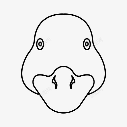 鸭子动物鸭脸图标svg_新图网 https://ixintu.com 农场 动物 宠物 轮廓 鸭子 鸭脸
