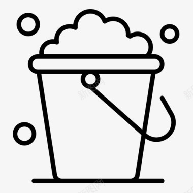 水桶清洁地板图标图标