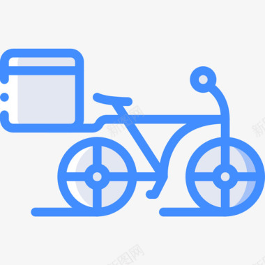自行车送餐30蓝色图标图标