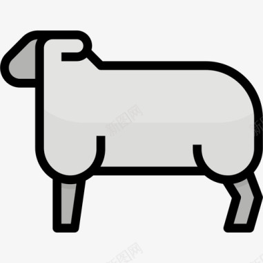 绵羊农场19线性颜色图标图标