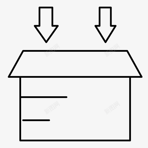 盒子物流开放式图标svg_新图网 https://ixintu.com 全球物流细线 开放式 物流 盒子