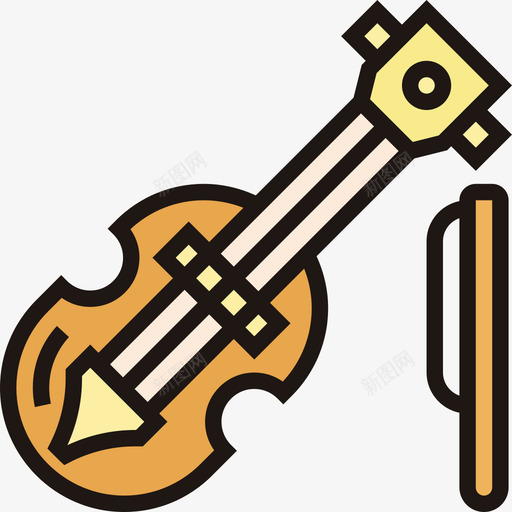 小提琴乐器6线颜色图标svg_新图网 https://ixintu.com 乐器6 小提琴 线颜色