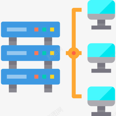 服务器计算机网络3扁平图标图标
