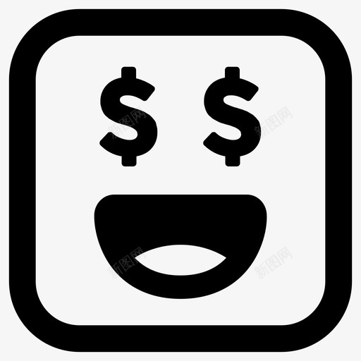 有钱表情符号钱图标svg_新图网 https://ixintu.com 有钱 笑脸 符号 表情 钱字符号