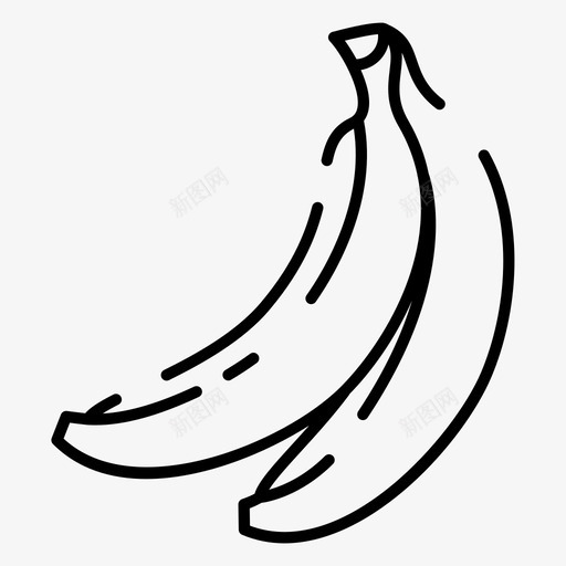 香蕉食物水果图标svg_新图网 https://ixintu.com 果汁 水果 水果图标 食物 香蕉 黄色