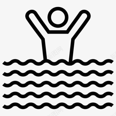 水上有氧运动健身体操图标图标