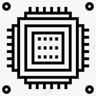 计算机处理器中央处理器计算机芯片图标图标