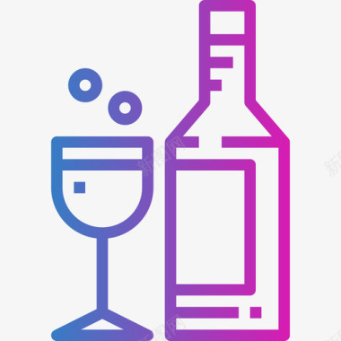 葡萄酒饮料24梯度图标图标