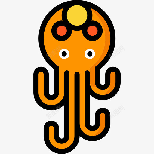 章鱼海洋生物28线形颜色图标svg_新图网 https://ixintu.com 海洋生物 章鱼 线形 颜色
