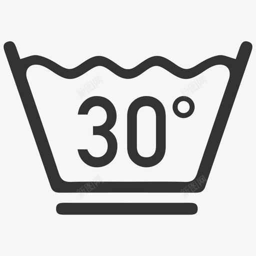 30度温和洗涤svg_新图网 https://ixintu.com 30度温和洗涤 洗涤标