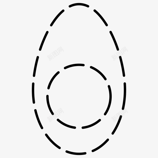 鸡蛋食物2个虚线图标svg_新图网 https://ixintu.com 食物2个虚线图标 鸡蛋