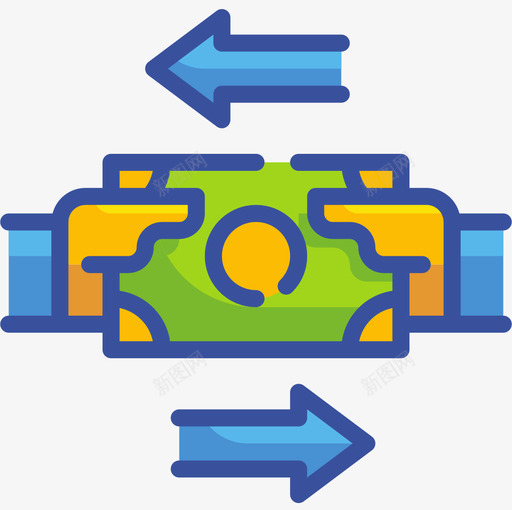 手货币兑换4线颜色图标svg_新图网 https://ixintu.com 兑换 货币 颜色