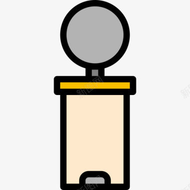 垃圾桶厨房60线性颜色图标图标