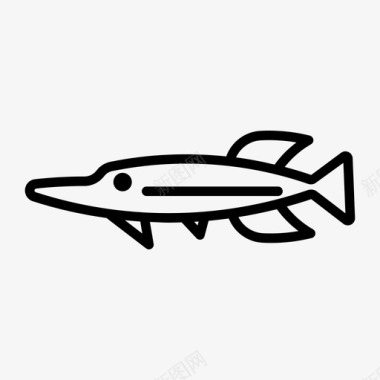 梭子鱼动物食肉鱼类图标图标