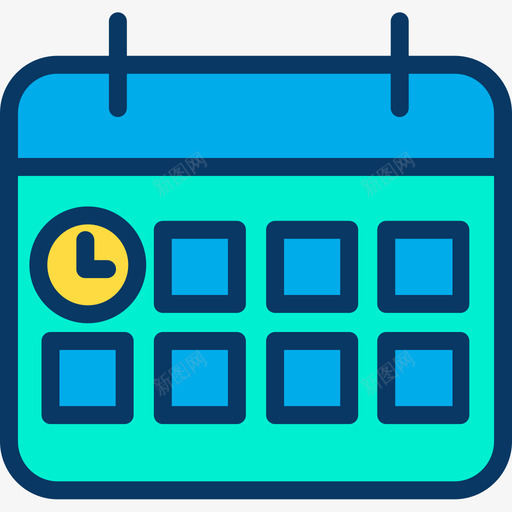 日程表时间管理45线颜色图标svg_新图网 https://ixintu.com 日程表 时间管理 颜色