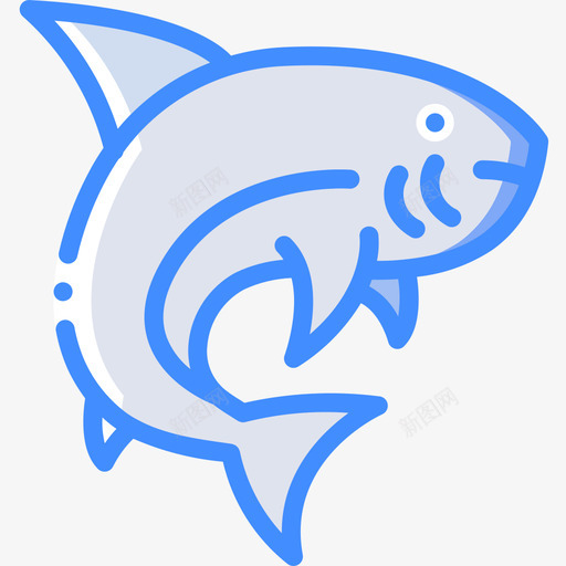 鲨鱼海洋生物蓝色图标svg_新图网 https://ixintu.com 海洋生物 蓝色 鲨鱼