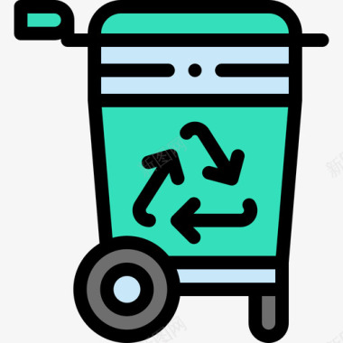 回收站公共服务线性颜色图标图标