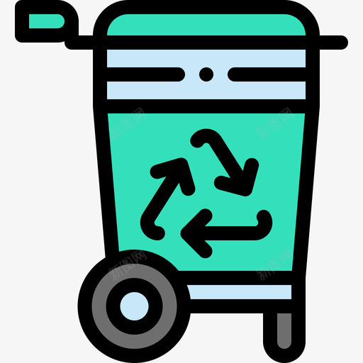 回收站公共服务线性颜色图标svg_新图网 https://ixintu.com 公共服务 回收站 线性 颜色