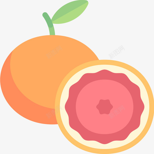 葡萄柚水果和蔬菜15扁平图标svg_新图网 https://ixintu.com 扁平 水果 葡萄柚 蔬菜