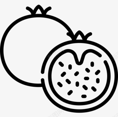 石榴水果和蔬菜13线形图标图标