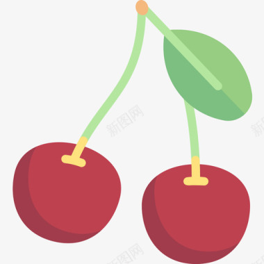 樱桃水果和蔬菜15扁平图标图标