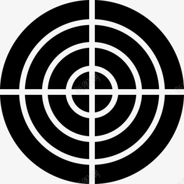射击靶运动和游戏8实心图标图标