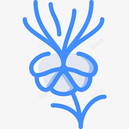 野牡丹植物学4蓝色图标svg_新图网 https://ixintu.com 植物学 牡丹 蓝色