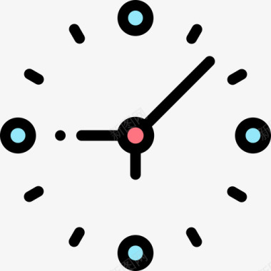 时钟时间60线性颜色图标图标