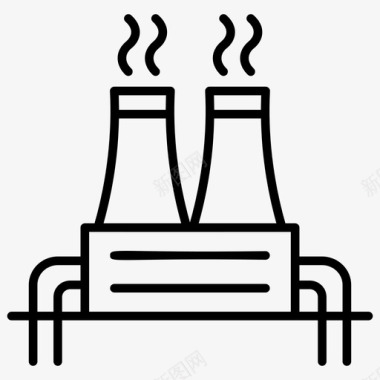地热能工厂地热产业图标图标