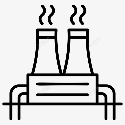 地热能工厂地热产业图标svg_新图网 https://ixintu.com 产业 图标 地热 地热能 工厂 水热 清洁能源 线图 能源