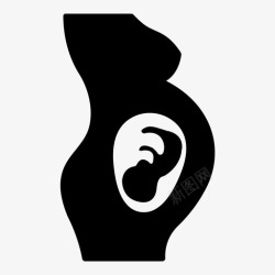 人体胚胎怀孕人体胎儿1个胚胎图标高清图片