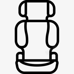 抚养汽车座椅抚养儿童直线型图标高清图片