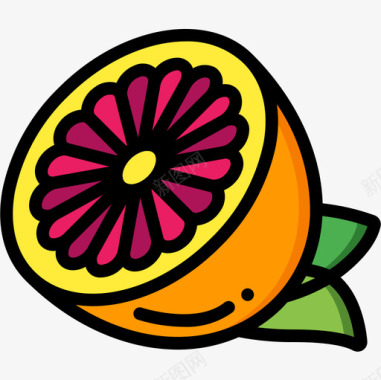葡萄柚食品132原色图标图标