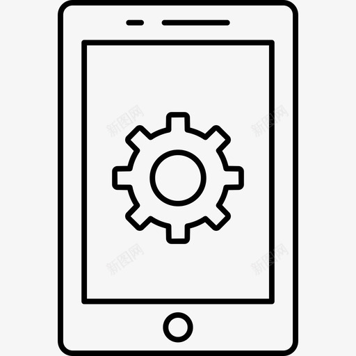 首选项配置移动图标svg_新图网 https://ixintu.com 创造性 图标 流程 电话 移动 线图 设置 配置 首选项