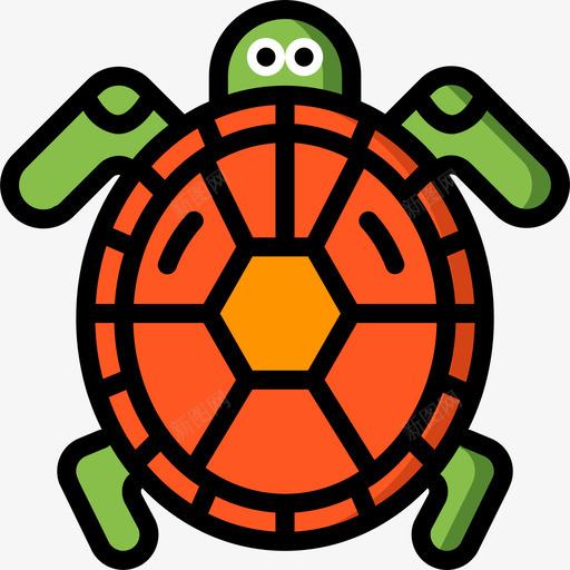 海龟海洋生物28线形颜色图标svg_新图网 https://ixintu.com 海洋生物 海龟 线形 颜色