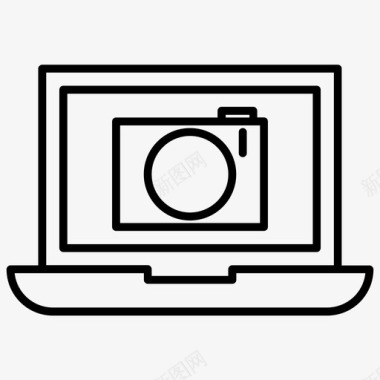 照相笔记本电脑拍摄照片图标图标