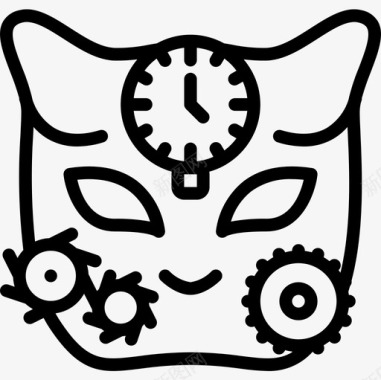 猫面具蒸汽朋克直系图标图标